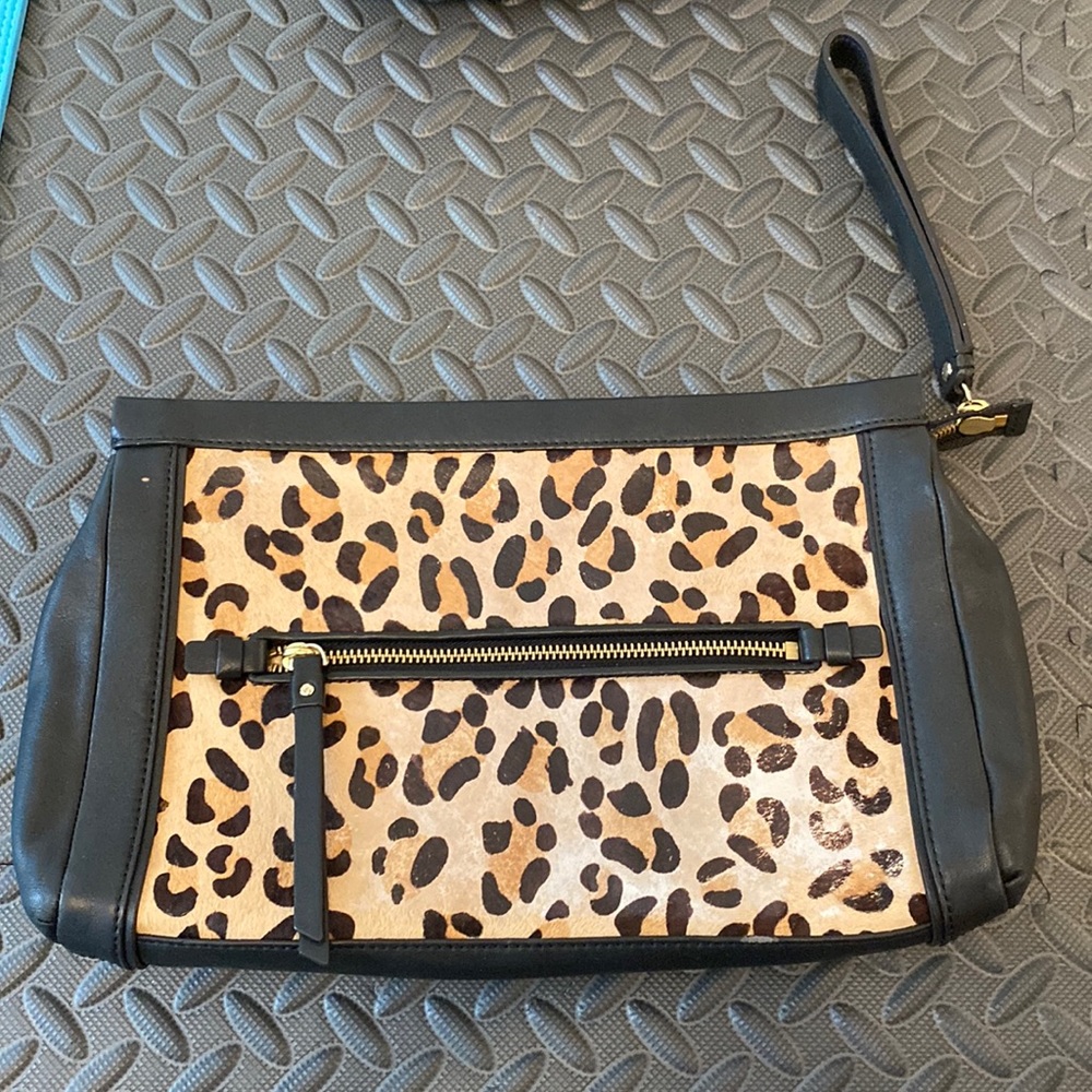 Kate spade leopard clutch